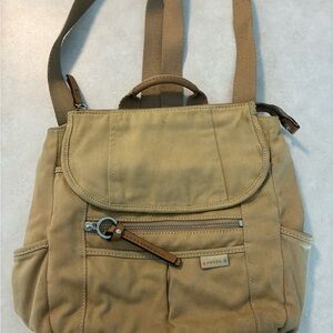 Fossil Beige Canvas Backpack